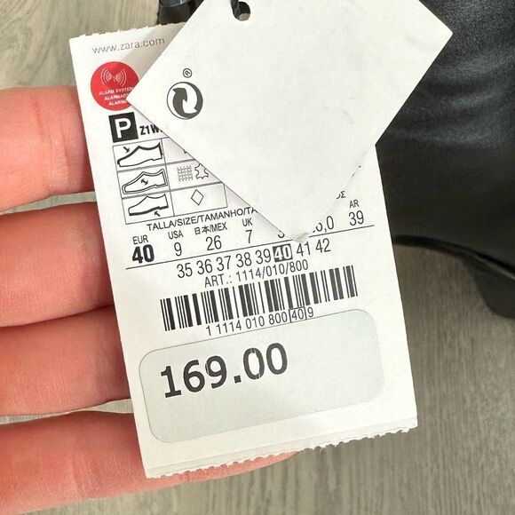 Zara Heeled Leather Boots New - Picture 3 of 4